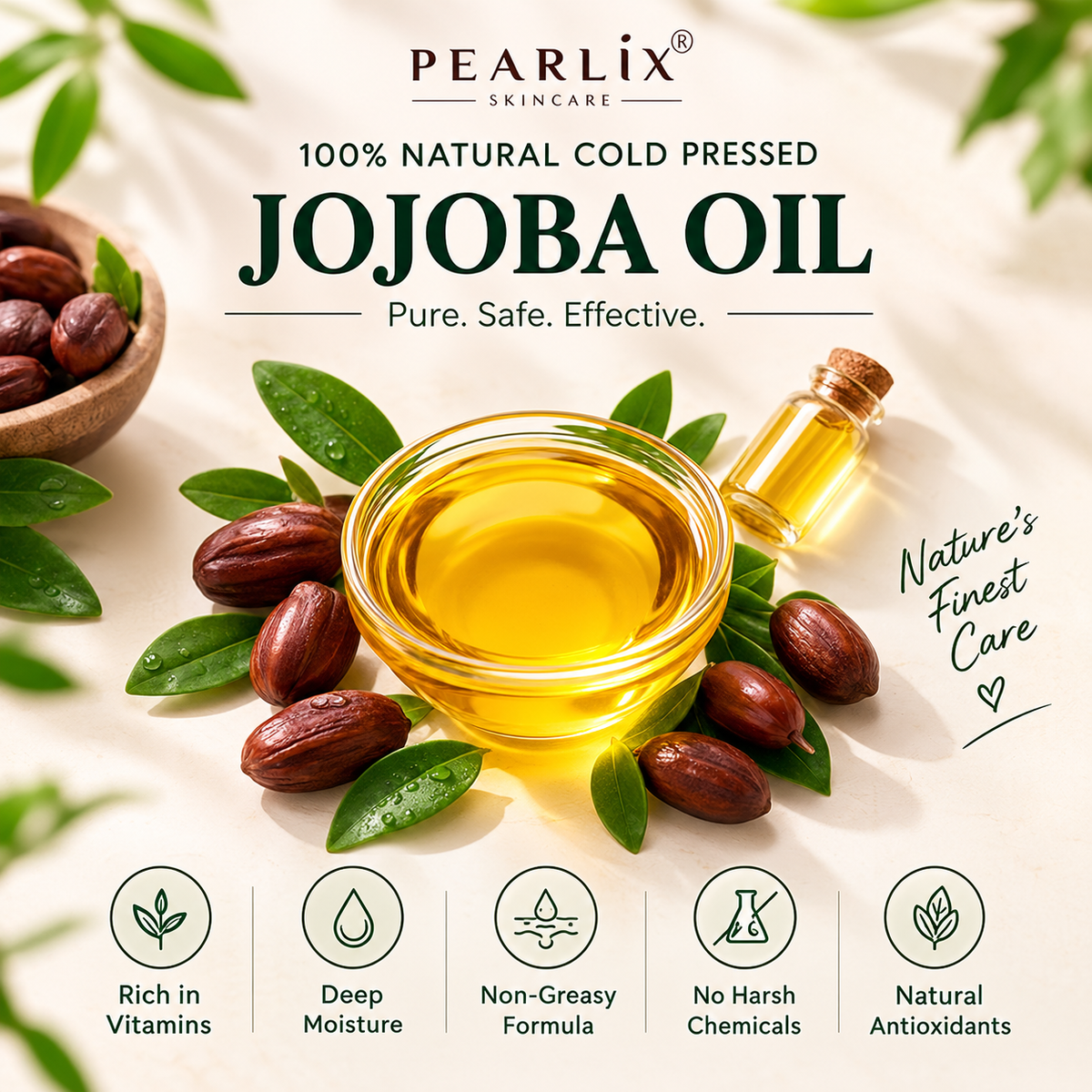 Pearlix Jojoba Oil - Pure & Cold - Pressed (100ml)