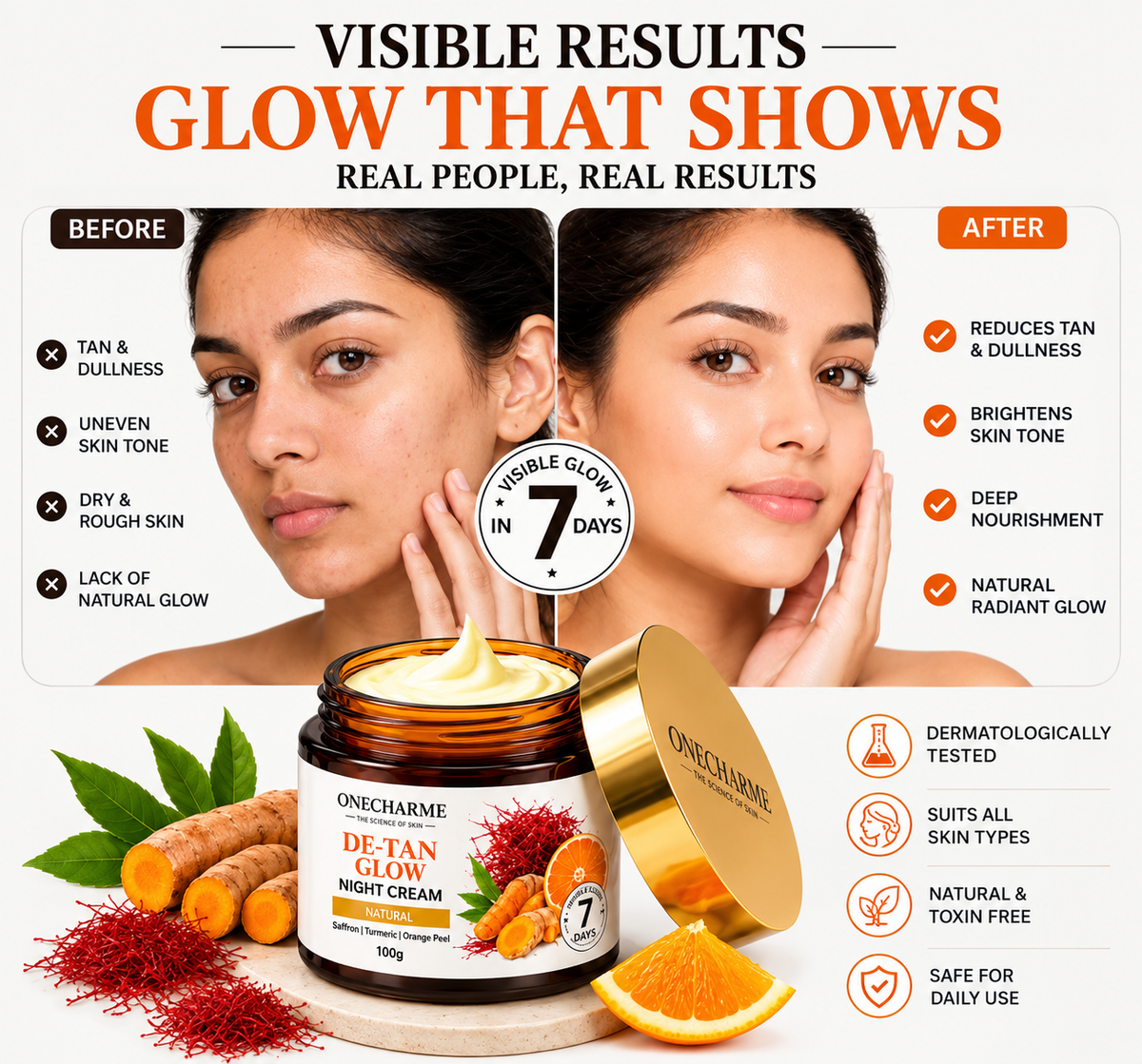 ONE CHARM 's Detan and Glow Night Cream