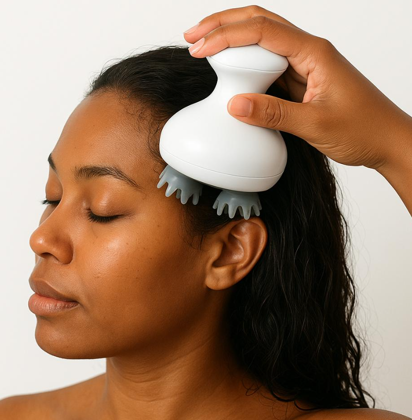 Electric Scalp Massager – Rechargeable 4-Head Scalp Care Device